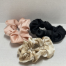 3 Piece Set Silky Hair Scrunchies, Soft Elastic Silk Scrunchies - Comfy And Staylish Hair Accesories, Lengthening Satin Scrunchies for Hair, Soft and Silky Hair Ties for Women Girls