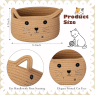 Cat Storage Basket Woven Organiser with Ears Decorative Pet Toy Cute Bin Cotton Rope Basket for Gift Cat Dog Toy Container Nursery Room(8.3 x 4.7 Inch,Khaki)