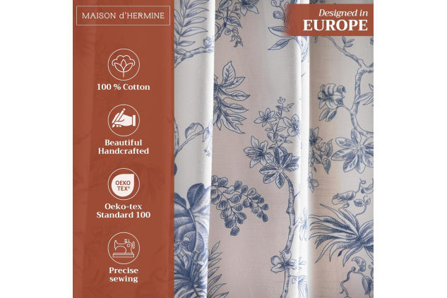 Maison d' Hermine Tailored Curtain 100% Cotton One Panel 50