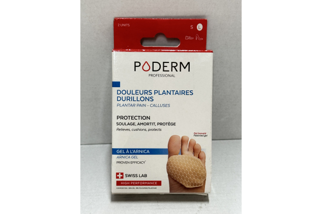 PODERM Callus & Plantar Pain Protection Patented Arnica Gel Immediate Pain Relief Cushions & Prevents Calluses 2 Pack Size Large