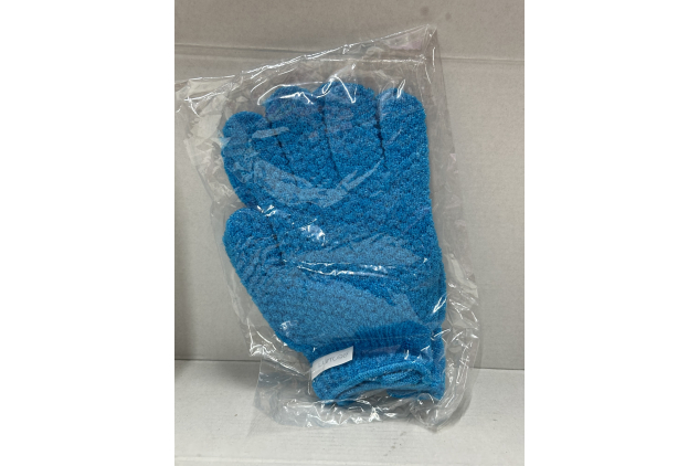 Exfoliating Gloves Shower Body Scrubbing Blue