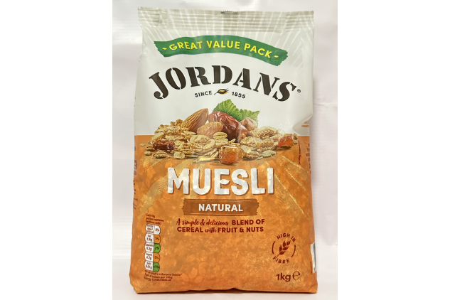 Jordans Natural Muesli 4KG (4 x 1KG) – Cereal Blend With Fruit & Nuts