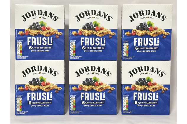 Jordans Frusli Chewy Cereal Bars – Juicy Blueberry – 36 Bars (6 x 6 Packs)