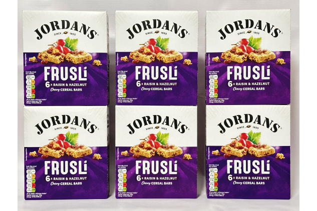 Jordans Frusli Chewy Cereal Bars – Raisin & Hazelnut – 36 Bars (6 x 6 Packs)