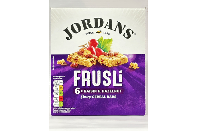 Jordans Frusli Chewy Cereal Bars – Raisin & Hazelnut – 36 Bars (6 x 6 Packs)