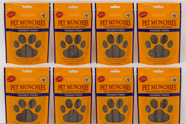 Pet Munchies Venison Strips Dog Treats – 8 × 75g | 100% Natural, Grain-Free