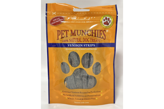 Pet Munchies Venison Strips Dog Treats – 8 × 75g | 100% Natural, Grain-Free