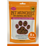 Pet Munchies Wild Salmon Dog Training Treats – 50g (Pack of 8) Grain-Free, Natural, Real Meat Training Bites