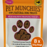 Pet Munchies Wild Salmon Dog Training Treats – 50g (Pack of 8) Grain-Free, Natural, Real Meat Training Bites