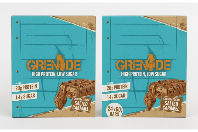 Choc Chip Salted Caramel Flavour Protein Bars | Low Sugar, High Protein | 24 x 60g | Grenade