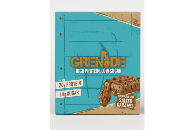 Choc Chip Salted Caramel Flavour Protein Bars | Low Sugar, High Protein | 12 x 60g | Grenade
