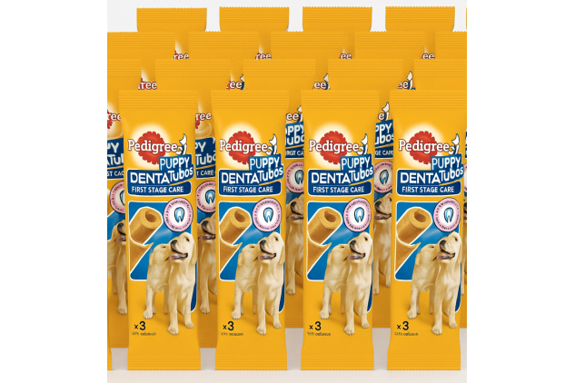 Pedigree Puppy Denta Tubo – 54 Dental Chews (18 × 3 Packs) | Daily Puppy Oral Care