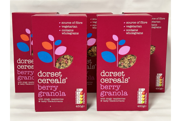 Dorset Cereals Berry Granola 450g – Pack of 5 | Fruity Crunchy Breakfast | Vegetarian