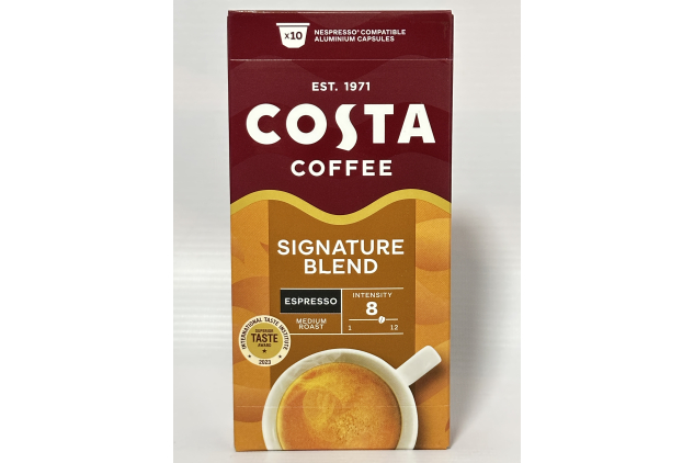Costa Coffee Signature Blend Espresso Pods – 100 Aluminium Capsules (10 x 10 Packs) | Nespresso Compatible | Medium Roast