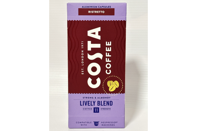 Costa Coffee Ristretto Pods – 100 Aluminium Capsules (10 x 10 Packs) | Intensity 11 | Nespresso Compatible | Medium Roast