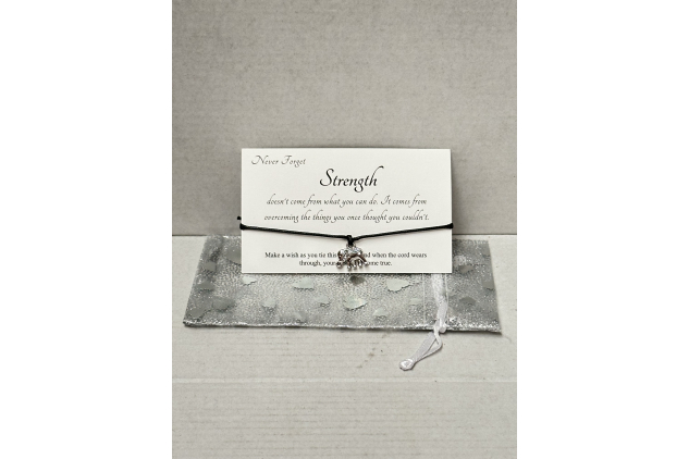 Handmade Elephant Charm Wish Bracelet – “Strength Doesn’t Come From What You Can Do”