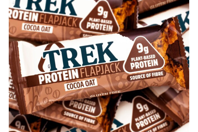 Trek Protein Flapjack Bars Cocoa Oat – 16 x 50g | Vegan, Plant-Based, Gluten Free, 9g Protein Per Bar