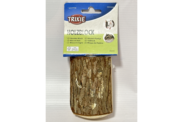 Trixie Natural Wooden Block – 10 × 7 cm | Small Animal Toy for Hamsters, Gerbils & Mice
