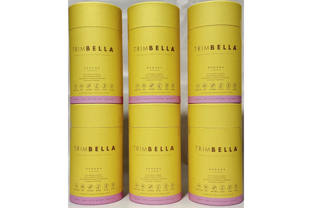 TrimBella Banana Meal Replacement Shake – 6 × 660g (72 Servings) – 25g Vegan Protein – High Fibre – Complete Nutrition for Weight Control