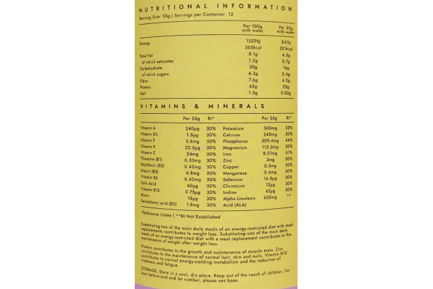 TrimBella Banana Meal Replacement Shake – 6 × 660g (72 Servings) – 25g Vegan Protein – High Fibre – Complete Nutrition for Weight Control