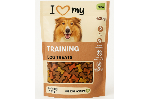 I Love My Training Dog Treats 600g – Tasty, Bite-Sized Rewards – Ideal for Puppies & Adult Dogs – Resealable Pack