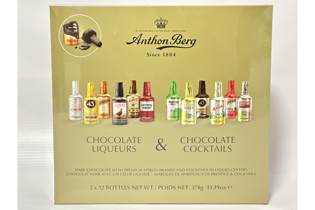 Anthon Berg Chocolate Liqueurs & Cocktails – 24 Bottles – 374g Gift Box