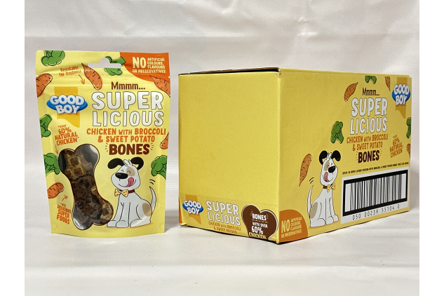 Good Boy Superlicious Dog Treats – Chicken, Broccoli & Sweet Potato – 10 x 100g – Low Fat