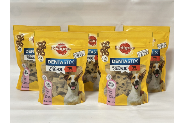 Pedigree Dentastix Chewy Chunx Slices – Beef Flavour – Dog Treats – 5 x 68g Packs