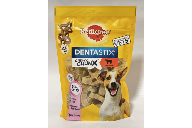 Pedigree Dentastix Chewy Chunx Slices – Beef Flavour – Dog Treats – 5 x 68g Packs