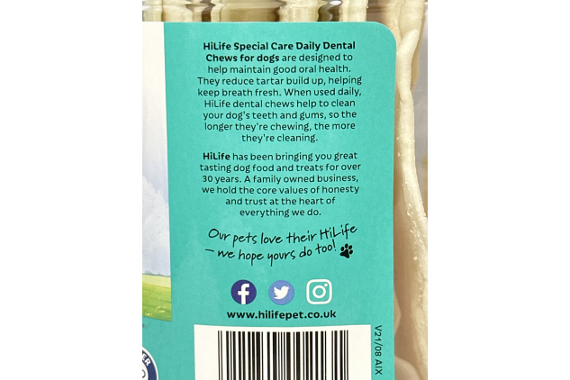 Hi Life Dental Chews for Dogs – 36 Spearmint Chews | Oral Health Support