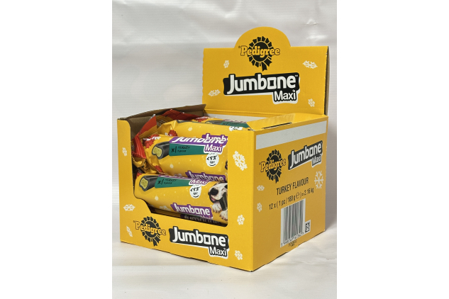 Pedigree Jumbone Maxi Turkey Flavour Dog Chews – 12 × 180g | Individually Wrapped Treats