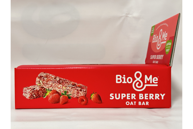 Bio & Me Super Berry Oat Bars – 36 × 38g – High Fibre Vegan Snack – Gut-Loving Recipe with Plant-Based Ingredients
