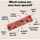 Bio & Me Super Berry Oat Bars – 36 × 38g – High Fibre Vegan Snack – Gut-Loving Recipe with Plant-Based Ingredients