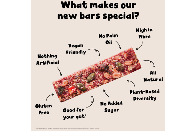 Bio & Me Super Berry Oat Bars – 36 × 38g – High Fibre Vegan Snack – Gut-Loving Recipe with Plant-Based Ingredients