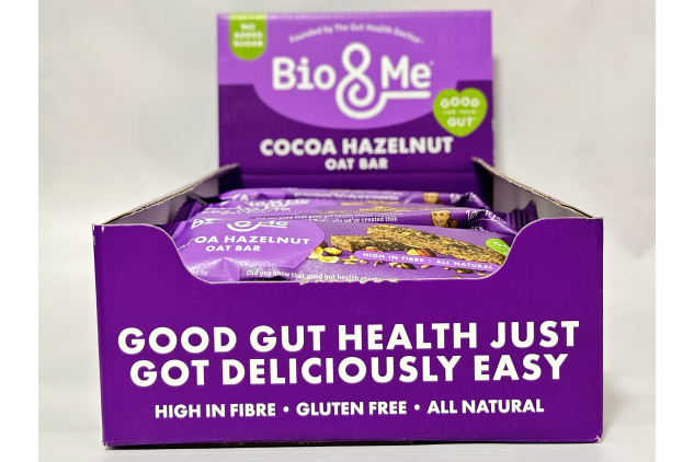 Bio & Me Gut-Loving Cocoa Hazelnut Oat Bars – 18 × 38g – High Fibre Vegan Snack – Good for Your Gut, No Added Sugar