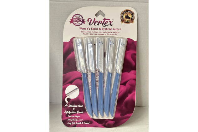 Womens Facial Razor Hair Removal - Dermaplaning Tool Peach Fuzz Remover Shaver Trimmer 5 Pack