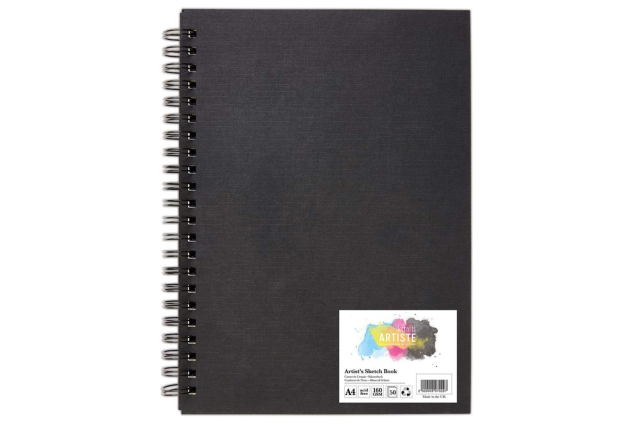 A4 Portrait Hardback Spiral Sketchbook | 160gsm, 50 Sheets Portrait