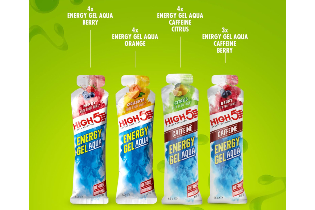 HIGH5 Energy Gel Aqua Mixed Flavours – 15 x 66g – Fast-Acting Sports Fuel