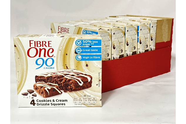Fibre One Cookies & Cream Brownie Bars – 7 x 4 Packs (28 Bars Total)