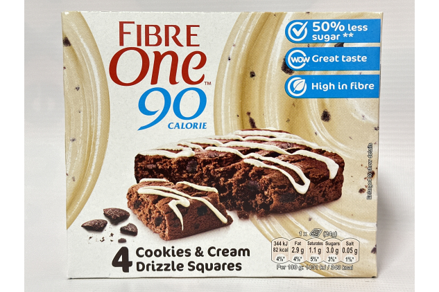 Fibre One Cookies & Cream Brownie Bars – 7 x 4 Packs (28 Bars Total)