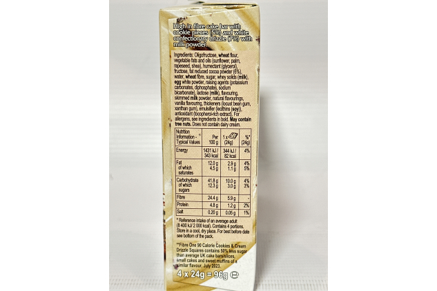 Fibre One Cookies & Cream Brownie Bars – 7 x 4 Packs (28 Bars Total)