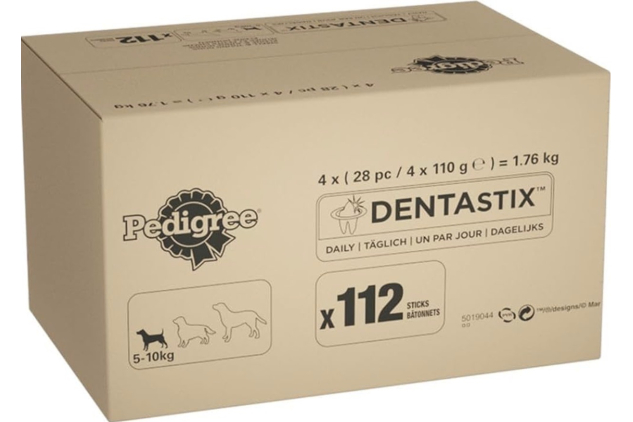 Pedigree DentaStix, Functional Snacks, Daily Dental Chews for Small Dogs (5 -10 kg), Megapack of 16 x 7 (112 Sticks)