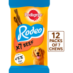 Pedigree Rodeo BEEF Dog Treats 84 Sticks (12 x 7 Multipack) with Omega 3 & Vitamins