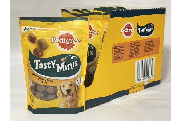 Pedigree Tasty Minis Chewy Cubes Dog Treats Chicken & Duck 8 x 130g Bags