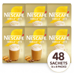Nescafe Vanilla Latte Instant Coffee Sachets – 48 Servings (6 × 8 Packs)