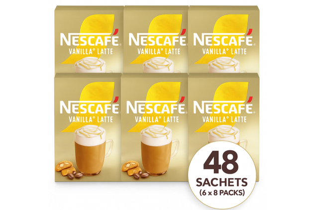 Nescafe Vanilla Latte Instant Coffee Sachets – 48 Servings (6 × 8 Packs)