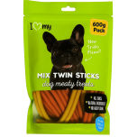 I Love My Pets Twin Meaty Sticks Dog Treats 600g – Mixed Flavours – Bumper Pack