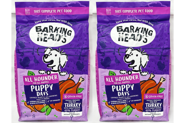 Barking Heads Puppy Days Turkey 12kg – Grain Free Hypoallergenic Dry Puppy Food – Sensitive Digestion & Healthy Growth – Vet Approved