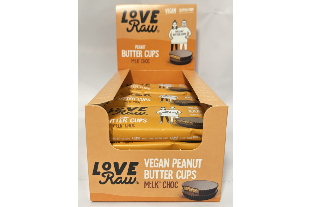 Love Raw Vegan Milk Chocolate Butter Cups – 36 x 34g | Plant-Based, Gluten-Free, No Palm Oil