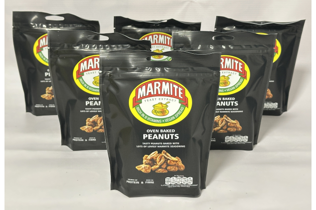 Marmite Oven Baked Peanuts 6×190 g – Sharing Snack, Vegan, No Added Sugar